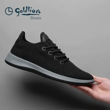 Goldlion/金利来秋春夏休闲鞋男飞织运动鞋软底鞋子男缓震网布鞋商品大图