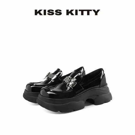 KISSKITTY厚底增高玛丽珍女鞋配裙子黑色jk鞋子百搭乐福鞋小皮鞋图片
