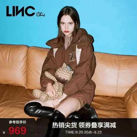 LINCCHIC金羽杰收腰撞色设计派克服短款羽绒服女冬季Y22802166商品大图