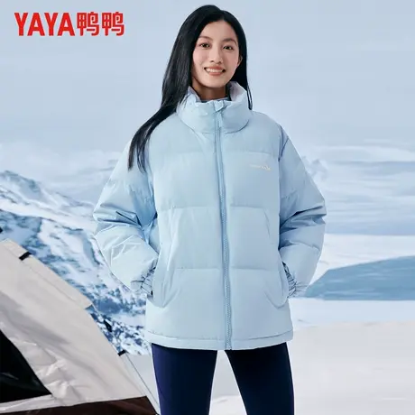 鸭鸭冬季羽绒服女短款立领面包服情侣款极寒加厚保暖外套男女同款商品大图