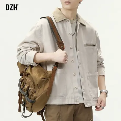 男士户外工装外套男秋季教练服2023新款宽松美式复古猎装夹克男装商品大图