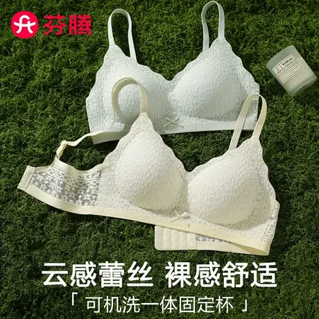 芬腾内衣女薄款法式蕾丝小胸聚拢固定杯软支撑无痕舒适透气文胸罩商品大图