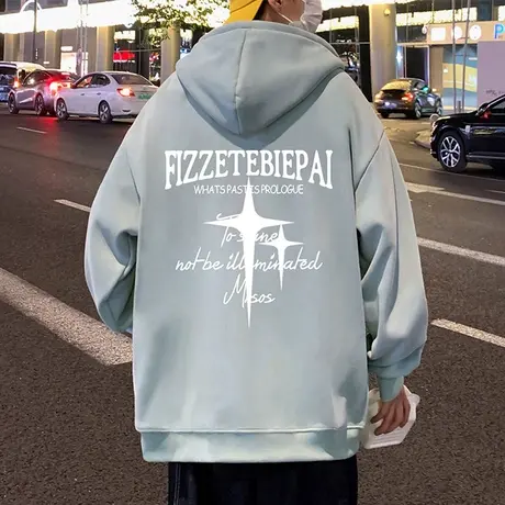 美式潮牌卫衣外套男2023新款秋冬季连帽开衫情侣装高街拉链上衣服商品大图