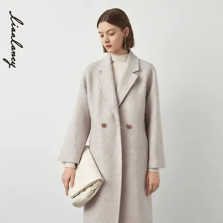 LANCY/朗姿纯羊毛大衣女冬季新款高级感通勤气质女士外套商品大图