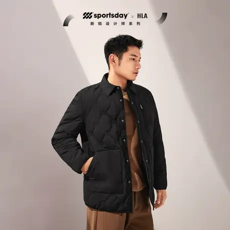 HLA/海澜之家sportsday荣耀马术棉服23秋冬新翻领保暖夹克外套男商品大图
