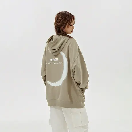 YEP美式复古连帽卫衣女春秋2023年新款爆款宽松oversized上衣外套商品大图