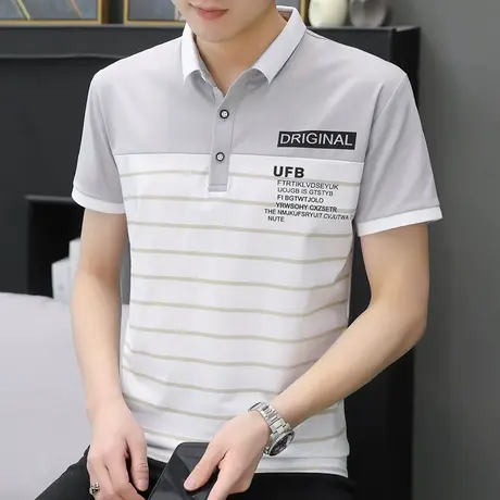 男士短袖t恤翻领衣服衬衫领半袖POLO衫夏季休闲潮流体桖青年上衣商品大图