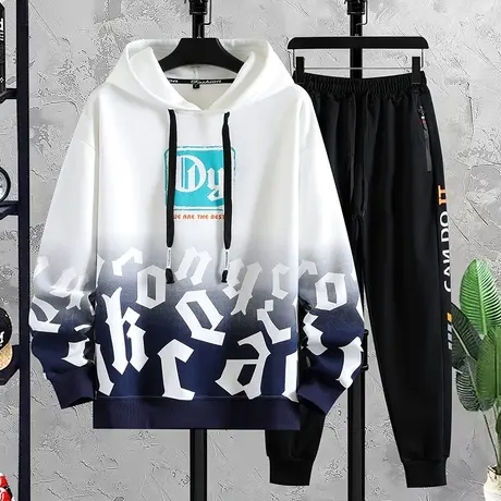 青少年春秋季卫衣男孩潮流外套初中高中学生运动套装帅气大童男装商品大图