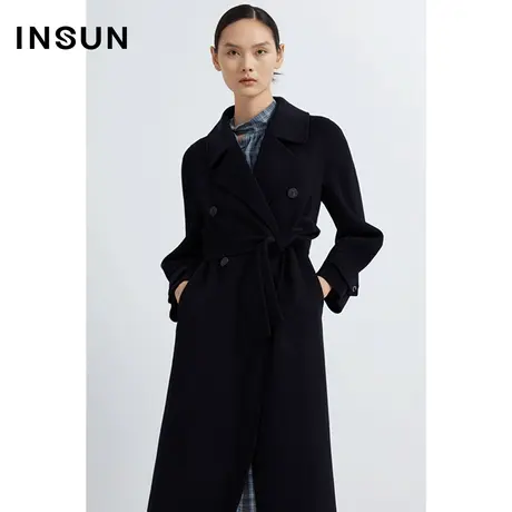 INSUN恩裳线上专选冬季双面呢羊毛毛呢大衣图片