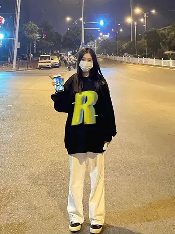 黑色卫衣女秋oversize小众高街潮牌ins大码薄款长袖宽松显瘦上衣商品大图