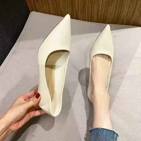 尖头高跟鞋2024夏季百搭新款气质纯色配裙子宴会鞋尖头细跟高跟鞋图片