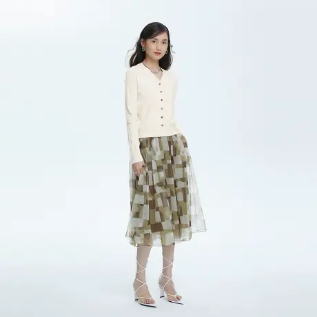 俪雅/LANCY商场同款女新款V领长袖针织开衫女外套专柜正品奥莱商品大图