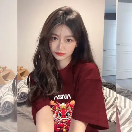 潮牌打底夏装2024新款短袖T恤女内搭港风chic女韩版宽松纯棉体桖商品大图