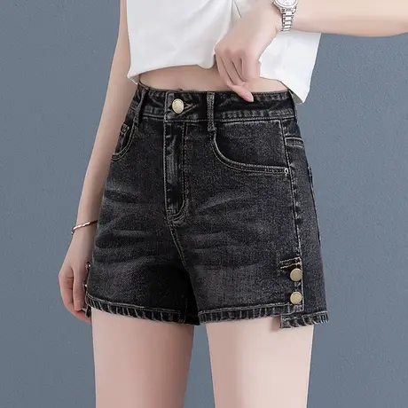 牛仔短裤女夏季薄款高腰2023新款直筒外穿裤子小个子大码休闲热裤图片
