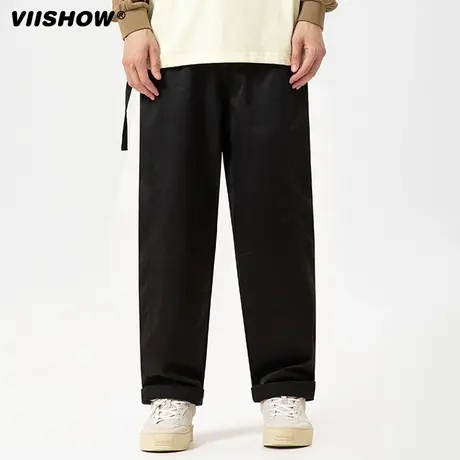 VIISHOW美式重磅高端工装裤男春秋季纯棉舒适休闲裤子宽松锥形裤商品大图