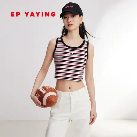 EP YAYING雅莹女装 时尚短款条纹无袖打底背心 2024春装新款5106A商品大图