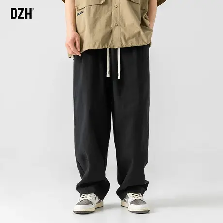 男士黑色工装裤日系裤子男秋季男款休闲裤2023新款阔腿裤宽松直筒商品大图