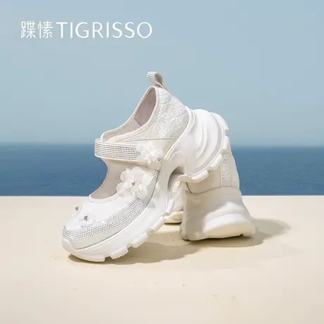 后花园蹀愫25夏新仙女配裙运动玛丽珍增高8小白老爹鞋TA65366-50商品大图