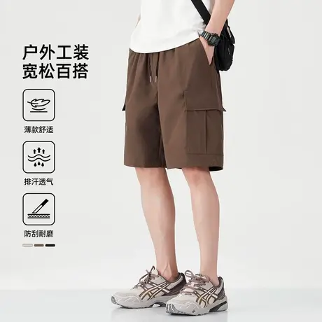 hansca美式多口袋工装短裤男款2025夏季新款宽松休闲百搭五分裤子图片