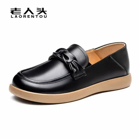 老人头真皮玛丽珍女鞋2025新款夏季英伦风黑色乐福鞋厚底小皮鞋女图片
