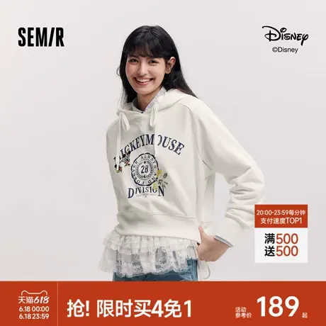 [商场同款]森马迪士尼合作系列卫衣女短款2025新款宽松春女装上衣商品大图