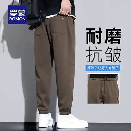 罗蒙运动休闲裤男士秋季新款抗皱宽松直筒长裤子束脚哈伦卫裤N3Z商品大图