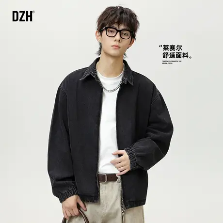 男生莱赛尔牛仔外套男高级感痞帅秋季2025年新款美式夹克潮牌褂子商品大图