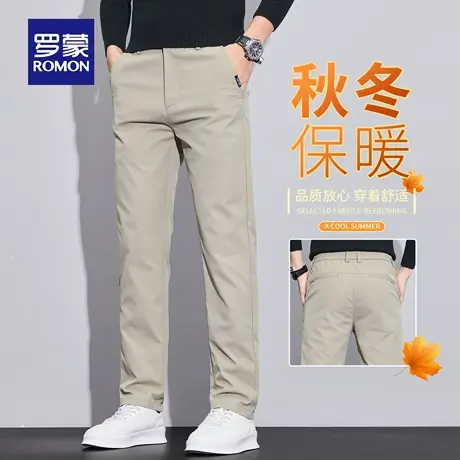 罗蒙秋季休闲裤男士2025新款修身直筒商务西裤春秋男装长裤子N1Z商品大图