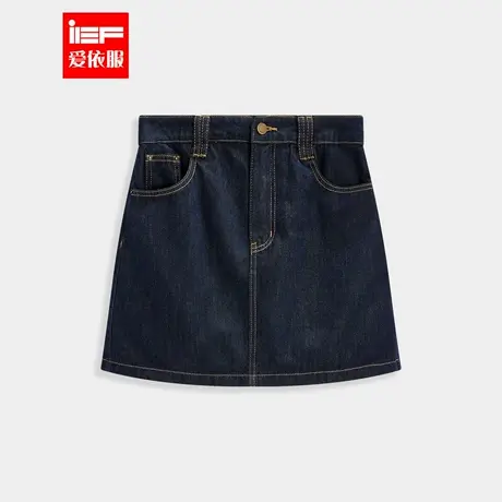 IEF/爱依服【微胖】大码女装2025夏秋新款港式休闲复古风牛仔A裙图片