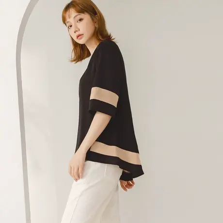 桔熊夏季通勤凉爽雪纺衫舒适宽松遮肉短袖上衣女装大码AB18296图片