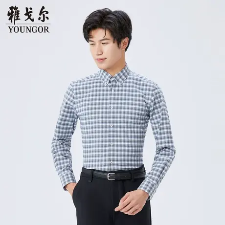 雅戈尔奥莱 商场同款男士长袖衬衫秋冬新款官方商务休闲长袖衬衫商品大图