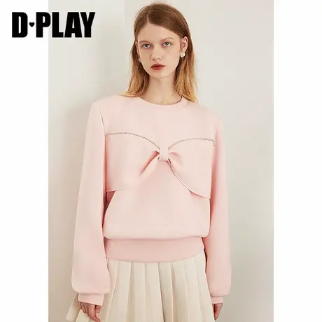 DPLAY秋新甜美少女感宽松显瘦套头休闲卫衣设计感圆领上衣商品大图