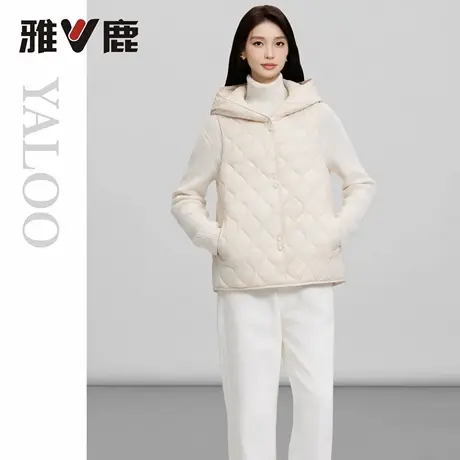 26雅鹿正品袖口冬季轻薄羽绒服女短款纯色时尚马甲外套内搭超保暖图片