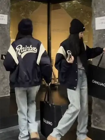 加厚短款棒球服外套女秋冬装新款2023爆款韩版夹棉小个子夹克上衣商品大图