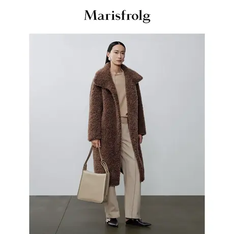 【言选好物】玛丝菲尔年秋冬新款颗粒绒羊毛长款皮草外套图片