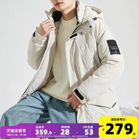 唐狮2023秋冬季新款棉衣男士连帽一手长工装加厚外套上衣服袄子潮图片