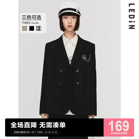 乐町学院徽章西装休闲秋冬新款西装外套C1BAC1203图片