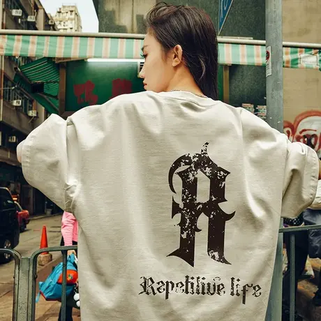 美式街头重磅嘻哈短袖男宽松大码美潮高街T恤潮牌ins半截袖夏季潮商品大图