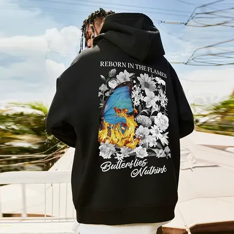 Nuthink美式重磅420g连帽卫衣潮牌男潮国潮宽松大码外套春季男款商品大图