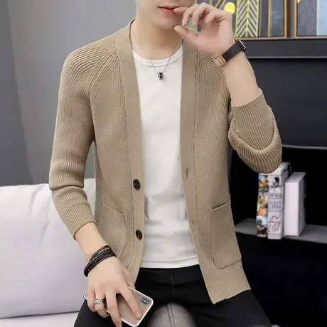 秋季2019新款男士风衣帅气潮流个性外穿开衫毛衣针织外套潮牌男装商品大图