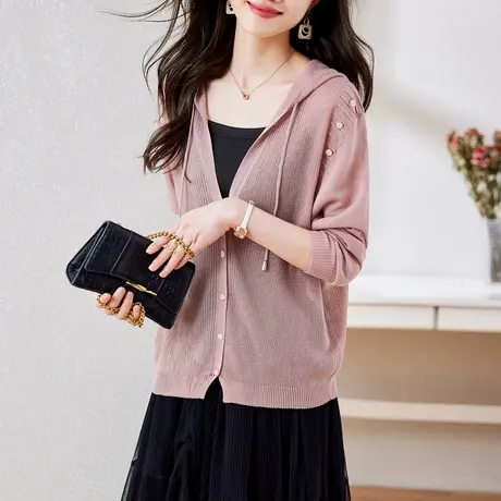 时尚气质淑女针织开衫女士2023春季新款休闲风百搭显瘦外套上衣图片