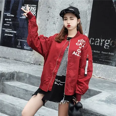 2021新款外套女春秋季百搭短款棒球服韩版宽松bf风上衣学生夹克潮商品大图