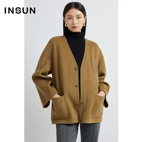 INSUN恩裳线上专选冬季羊毛羊绒毛呢外套图片