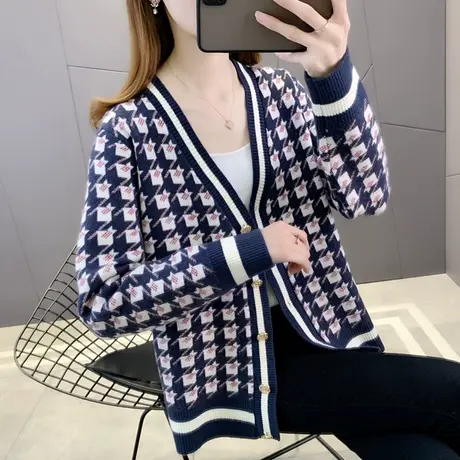 针织开衫女早春2022新款设计感小众毛衣外套女ins春款女装上衣爆图片