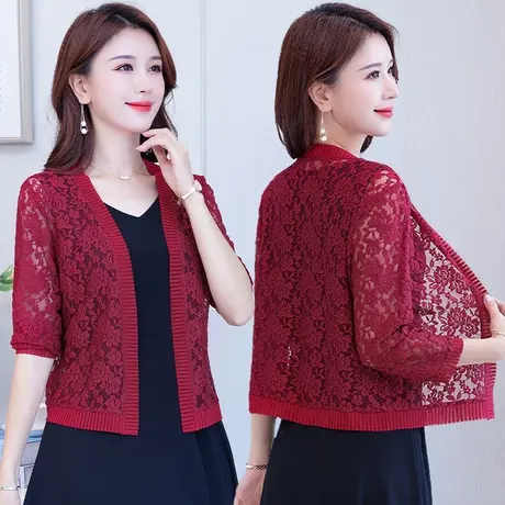 披风女韩版夏季短款防晒开衫女配吊带裙子旗袍外搭外套斗篷式上衣商品大图