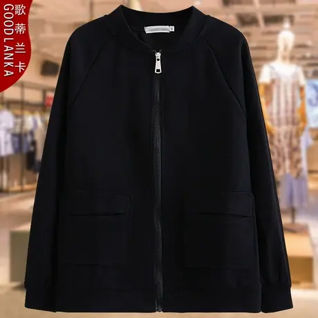 加肥加大码中年胖妈妈春装夹克女200斤宽松时尚开衫卫衣休闲外套商品大图