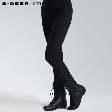 【首发】sdeer圣迪奥专柜正品女装拉链裤脚打底长裤2480809商品大图
