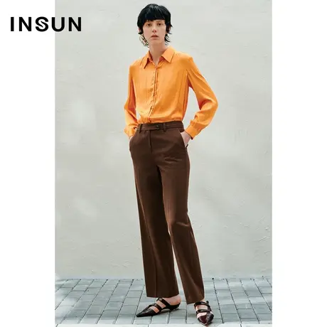 INSUN恩裳春季高密度轻薄垂顺褶皱感衬衫商品大图