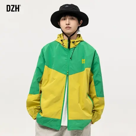 男士撞色冲锋衣外套男潮牌休闲夹克衫男款2024春季新款户外登山服商品大图