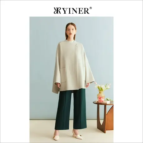 [松软骆驼绒]YINER音儿女装冬季绵羊毛呢设计感外套商品大图